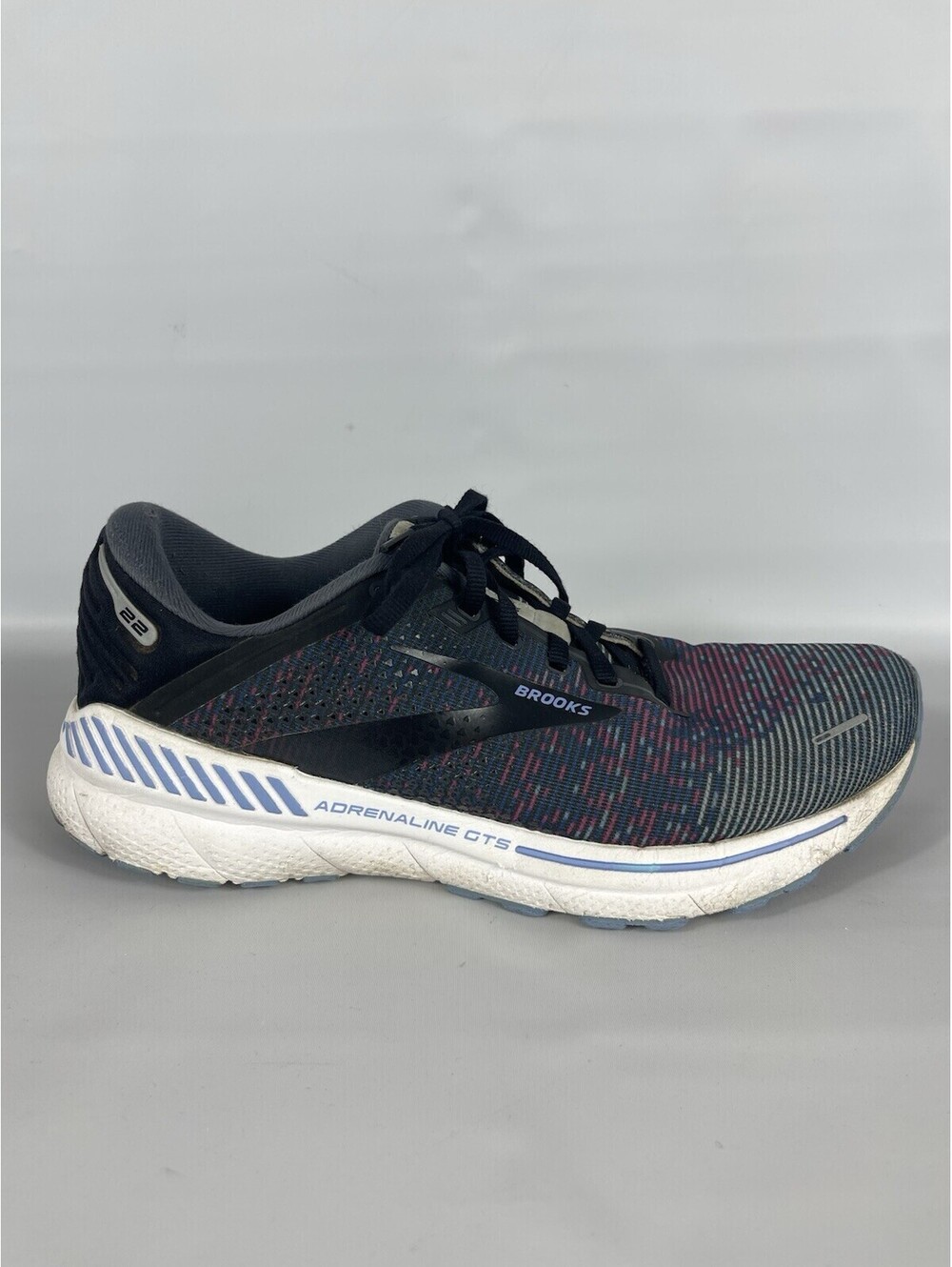 Brooks Adrenaline GTS 22 Womens 10 B Shoes Lavender Black Running 1203531B523*